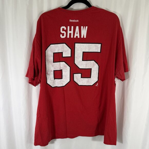 Chicago Blackhawks Shaw NHL Shirt Men's 2XL Red Short Sleeve Crew Neck Reebok - Picture 6 of 7